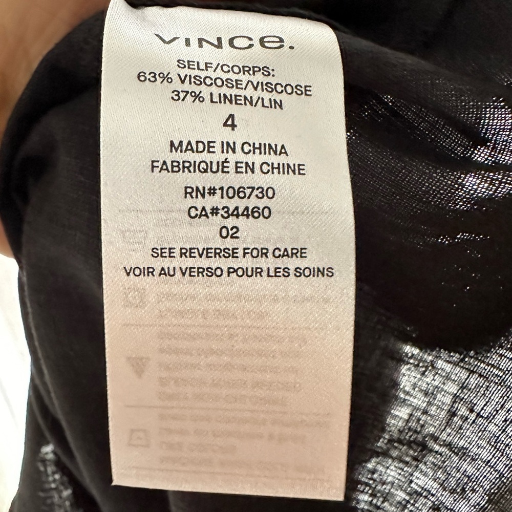 Vince Midi Asymmetric Drape Front Linen Blend Dre… - image 4